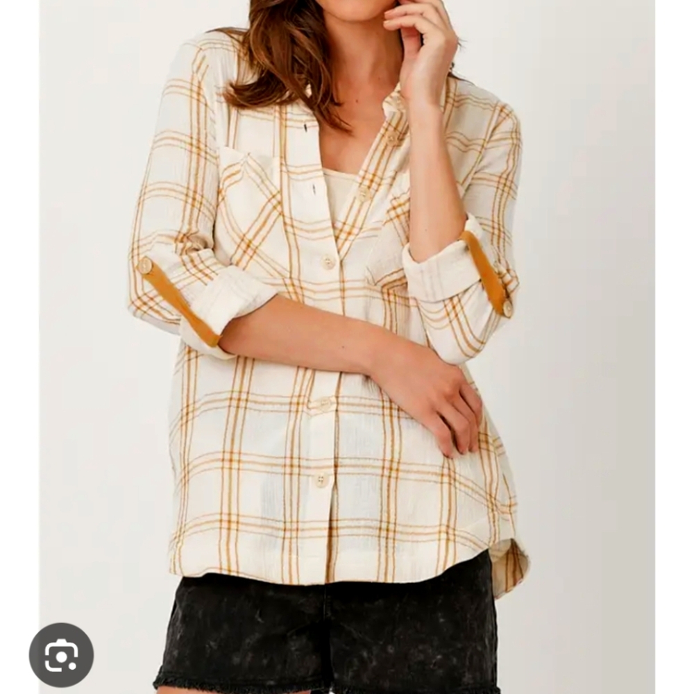Mystree Plaid Button Shirt M